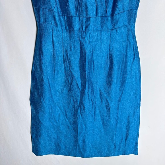Antonio Melani Sleeveless Sheath Career Dress Turquoise Scoop Neck Size 10 - Picture 4 of 10